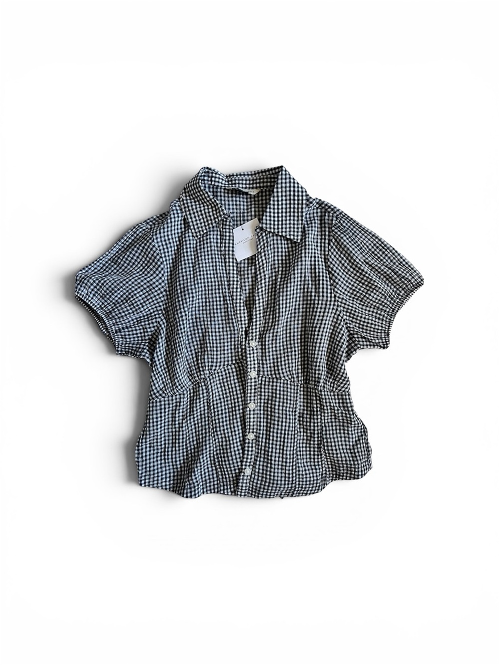 NWT American Eagle Outfitters Black and White Gingham Shirt